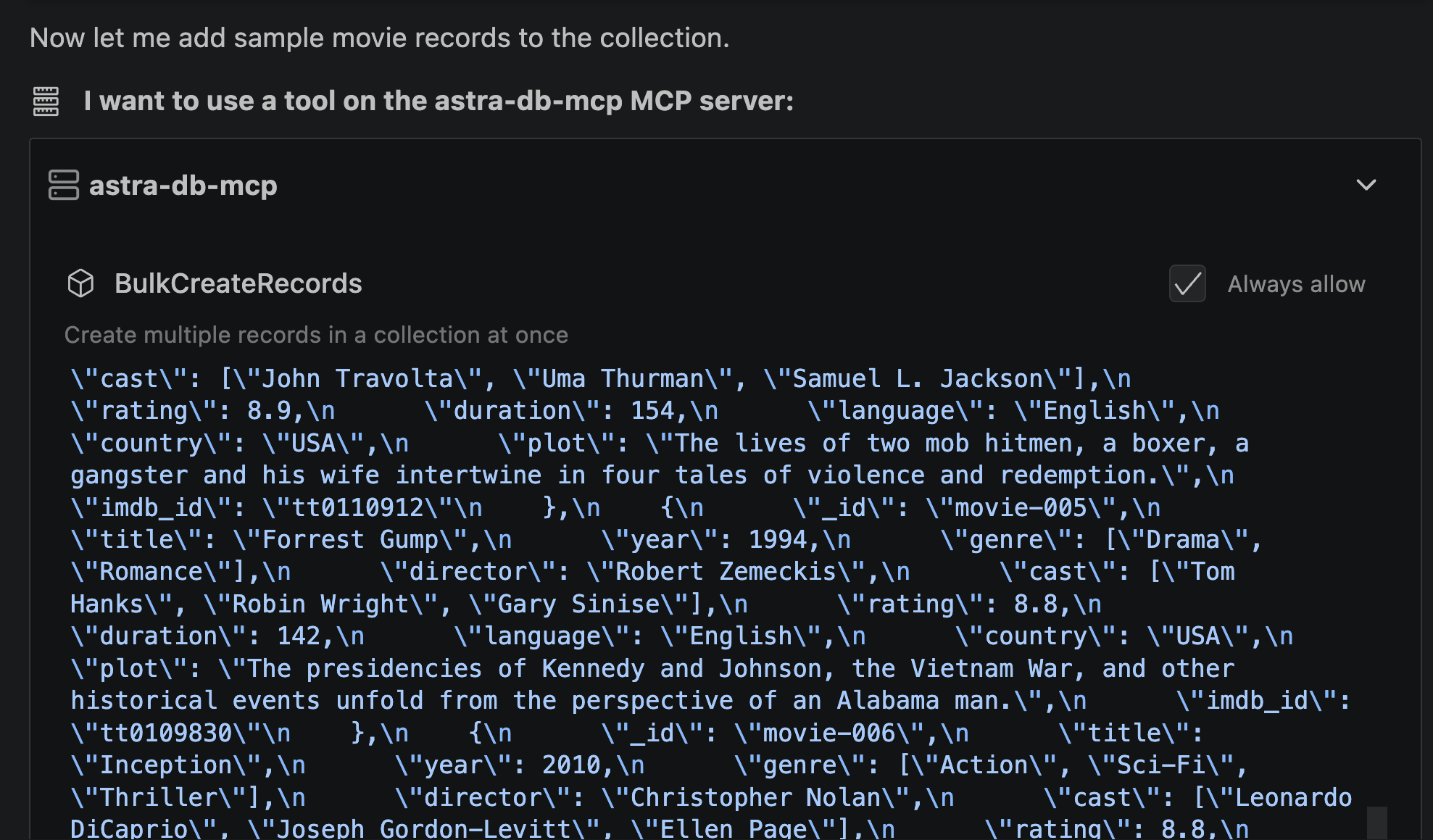 BulkCreateRecords tool