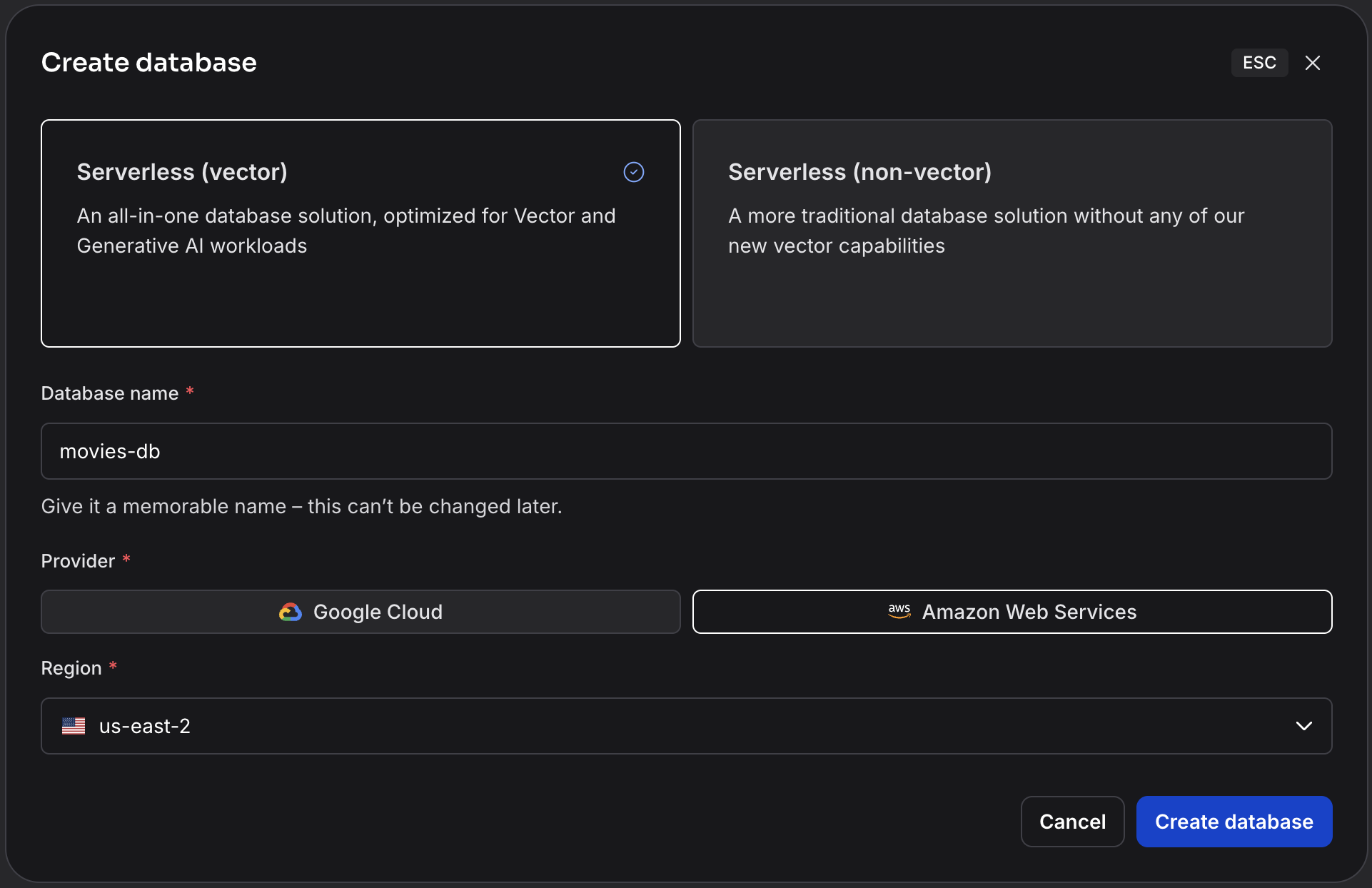 Create Astra DB