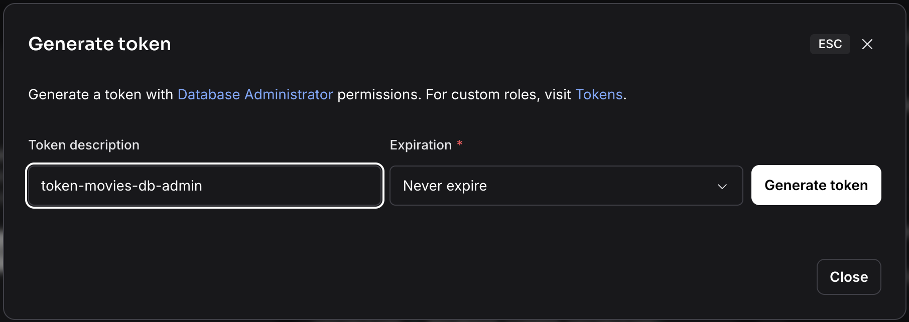 Generate token